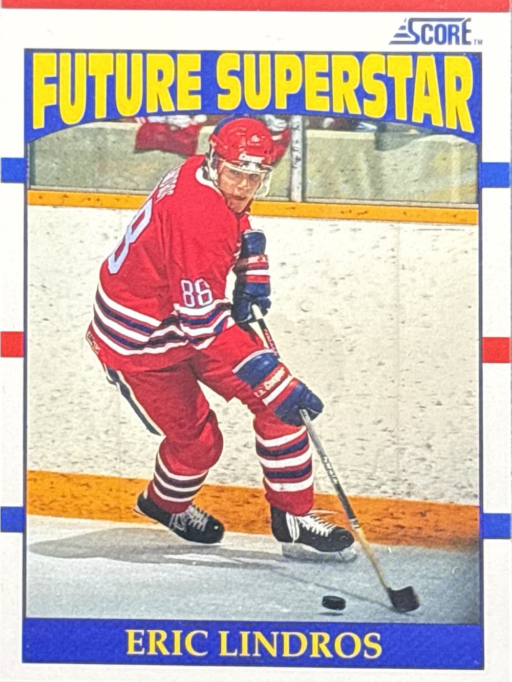 Score Eric Lindros Rookie Hockey Trading Card